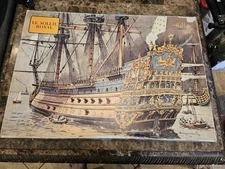 RARE Heller Echelle 1/100 Scale Le Soleil Royal 2300 Pc Model Ship 77cm X 74cm