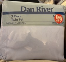 Vintage Dan River Twin Sheet Set Blue 3 Piece 1984 USA Made NOS