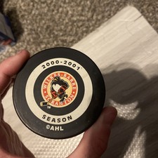2000-2001 Wilkes-Barre Scranton PENGUINS AHL Hockey Puck Dodge Sponser