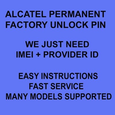 Alcatel Network Unlock pin LinkZone MW40CJ MW40V MW40VD MW41MP MW41NF MW41TM