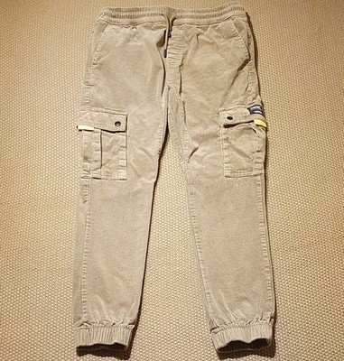 WESC Cord Cargo Hose Unisex Herren M Damen L beige Gummibund Cordhose