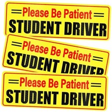 Magnet - Please Be Patient, Magnetic Sign, 3Pcs Reflective Student Driver