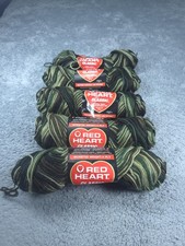 Red Heart Classic Yarn 5 Skeins Camouflage 971 Worsted Weight 4 Ply Acrylic USA