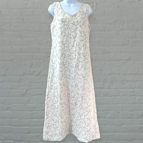 CITY LIGHTS 90s Y2K Vintage Linen Pastel Floral Maxi Dress Size M Cottagecore