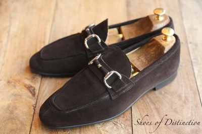 Mocassins Ermenegildo Zegna marron daim argent bout chaussures hommes UK 7 EU... - Photo 1/4