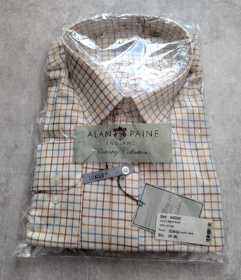 Alan Paine Shirt Mens 4XL Ilkley Country Flannel Check Button Up Top Shooting LS