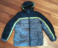 Zero Xposur Gray Yellow Black Boys Youth Hooded Winter Coat Size XXL 18/20