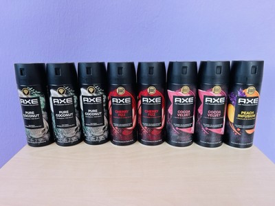 Axe Pure Coconut, Peach Infusion, Cocoa Velvet, Cherry Fizz Deodorants New, Rare