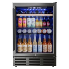 Beverage Refrigerator 24 In 112 Cans 8 Bottles Wine Fridge ICEVIVAL Double-Layer