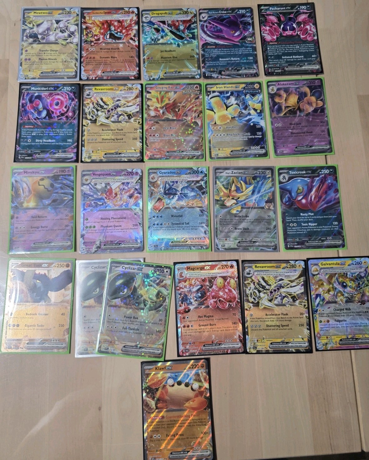 Pokemon TCG 22 Card Full Art Ex Lot! 22 Cards Mewtwo Ex Gyarados Ex Hop's Zacian