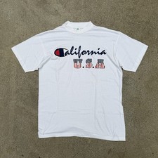 Vintage Champion California USA T-Shirt Men’s Size L White Made In USA 80s EUC