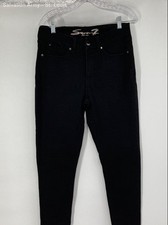 Seven7 Womens Black Dark Wash 5-Pocket Design Denim Skinny Leg Jeans No Size