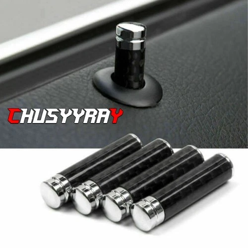 4x NEW Carbon Fiber Interior Dash Door Lock Knob Pins For Ford F150 F250 F350