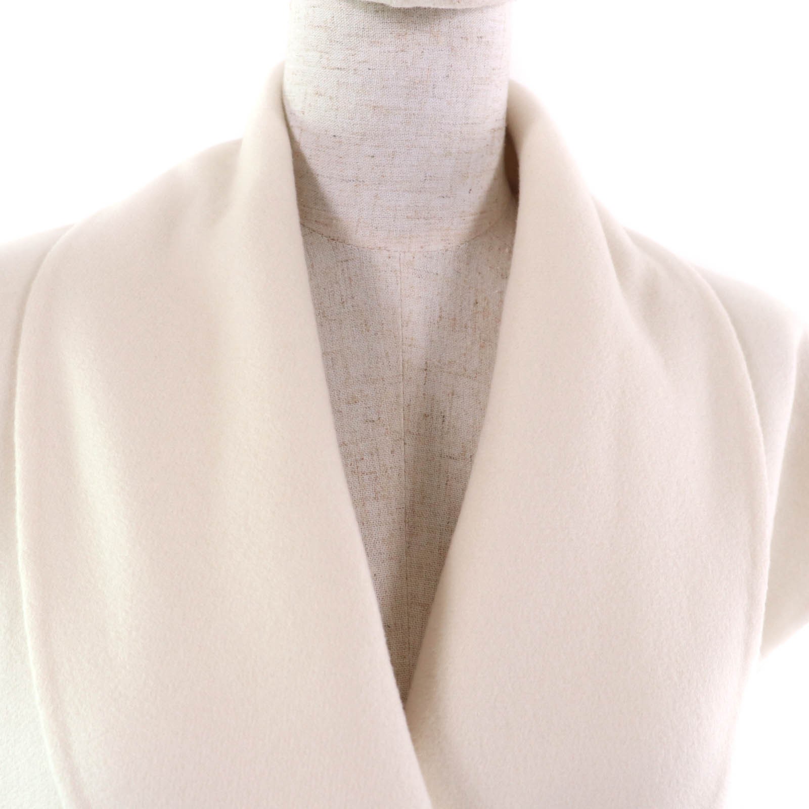 HERMES Best Leather belt design long vest off white cashmere Women 36 3H0141DA thumbnail 4