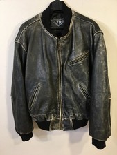 Vintage 2BU Wear San Francisco Distressed Men's Leather Jacket, sz M