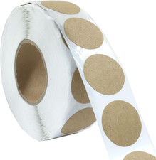 1000PCS Kraft Circle Stickers, 1 Inch round Blank Garage Sale Price Stickers, Kr