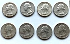 90% Silver Washington Quarter Lot (8) - All 1964 dates.