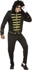 Pop Star Black Military Michael Jackson Fancy Dress Up Halloween Adult Costume