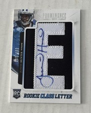 Justin Hunter 2013 Panini Prominence Rookie Class Letter E Auto /102 Patch Card. rookie card picture