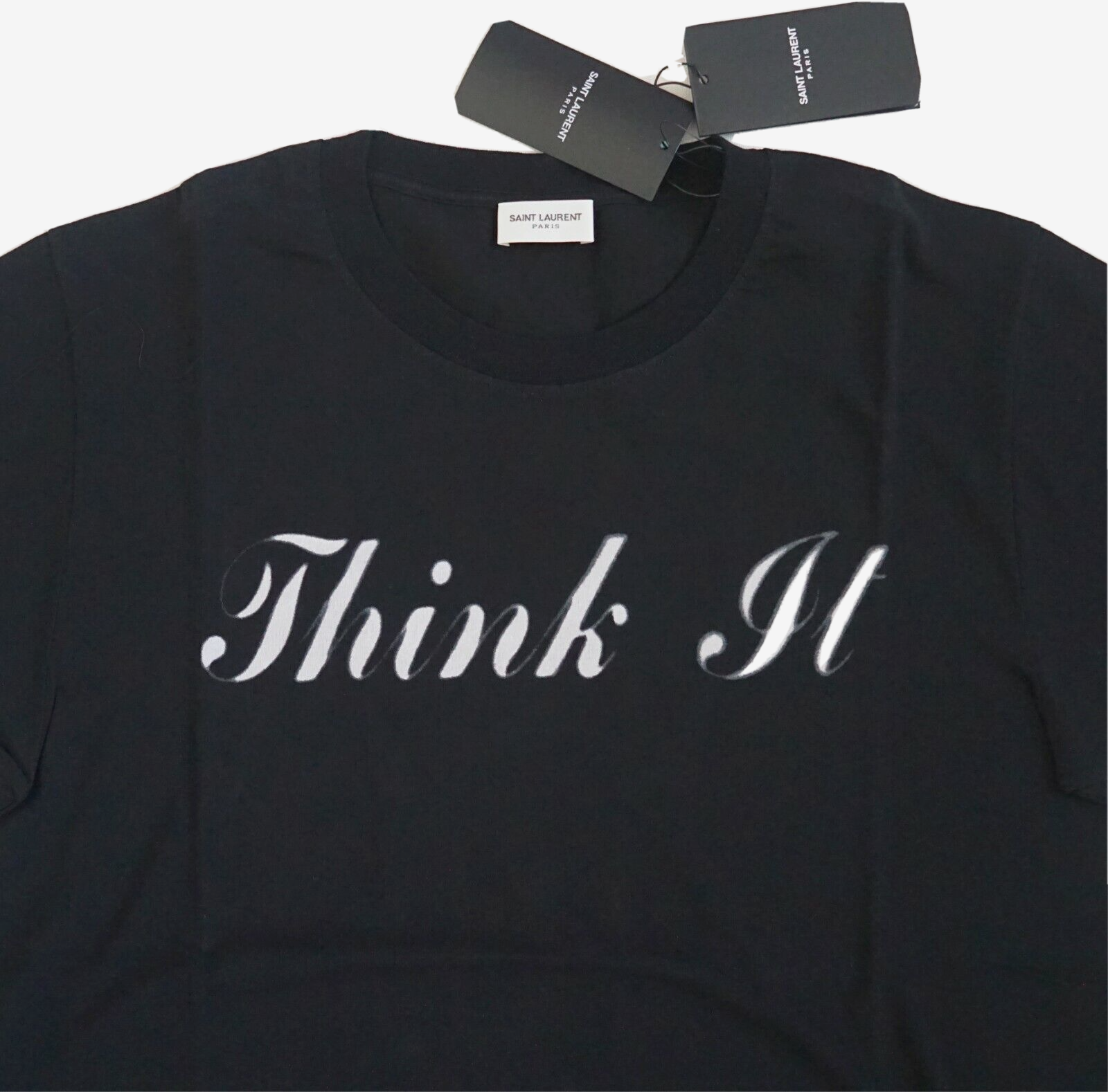 ️ T shirt nera SAINT LAURENT Paris SPECIAL PROJECTS PUNK ROCK "THINK IT" M