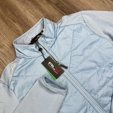 NWT 248 RLX Ralph Lauren Wool Jacket Mens XL Light Blue Hybrid Quilted Full Zip