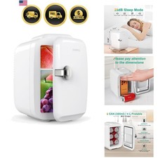 Mini Nevera, 4 Litros/6 Latas Refrigerador Portátil y Calentador Refrigerador Personal para...