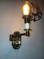 Brass Swing Arm Wall Lamp Reading Library Book Nook Alsy 16.5" Ext Plug In
