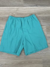 Vtg Jams World Shorts Womens Large Lounge Teal Shorts Elastic Waist Hawaiian