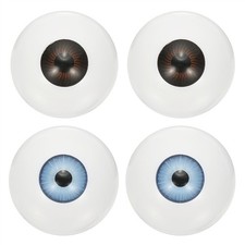 30mm Doll Eyes, 4 Pcs Realistic Acrylic Eyes, Light Blue/Dark Brown