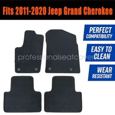 Front & Rear Floor Mats Carpet Black Velour For 2011-2020 Jeep Grand Cherokee