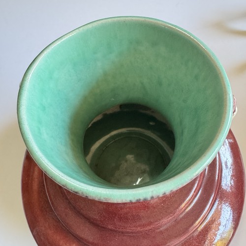 Roseville Orian Red 1935 Vintage Art Deco Pottery Ceramic Vase 737-7 Orion - Picture 4 of 18