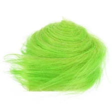 4.9ft x 2 in Faux Fur Fabric Precut Strips Plush Roll, Green