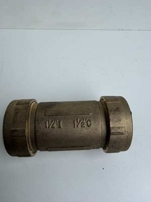 1-1/4'' IPS or 1-1/2'' CTS Brass Compression Coupling Pipe Repair Fitting Dual Siz