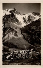 RPPC Aerial View La Grave Isere France vintage postcard c719