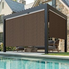 99% UV Block Outdoor Roller Shade HDPE Fabric Cordless Patio Blind for Pergola