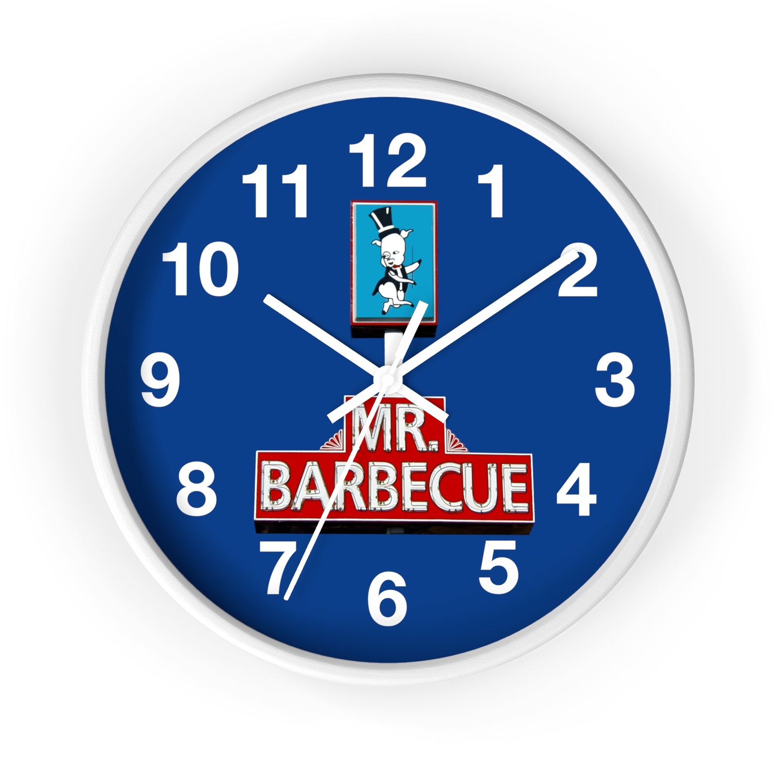 Retro Diner Wall Clock, Kitchen Decor, Unique Mr. Barbecue C