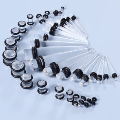 36Pcs/Lot Acrylic Ear Gauge Taper and Plug Stretching Kits Mixed Color Ear Flesh