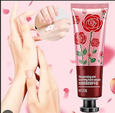 Rose Moisturizing Soothing Daily Use Hand Cream for Unisex, White Scented
