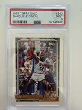 PSA 9 MINT SHAQUILLE ONEAL 1992 TOPPS GOLD RC #362 ORLANDO MAGIC ROOKIE
