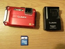 Panasonic LUMIX DMC-FT3 Tough Waterproof Digital Camera Sparkling Red W Charger