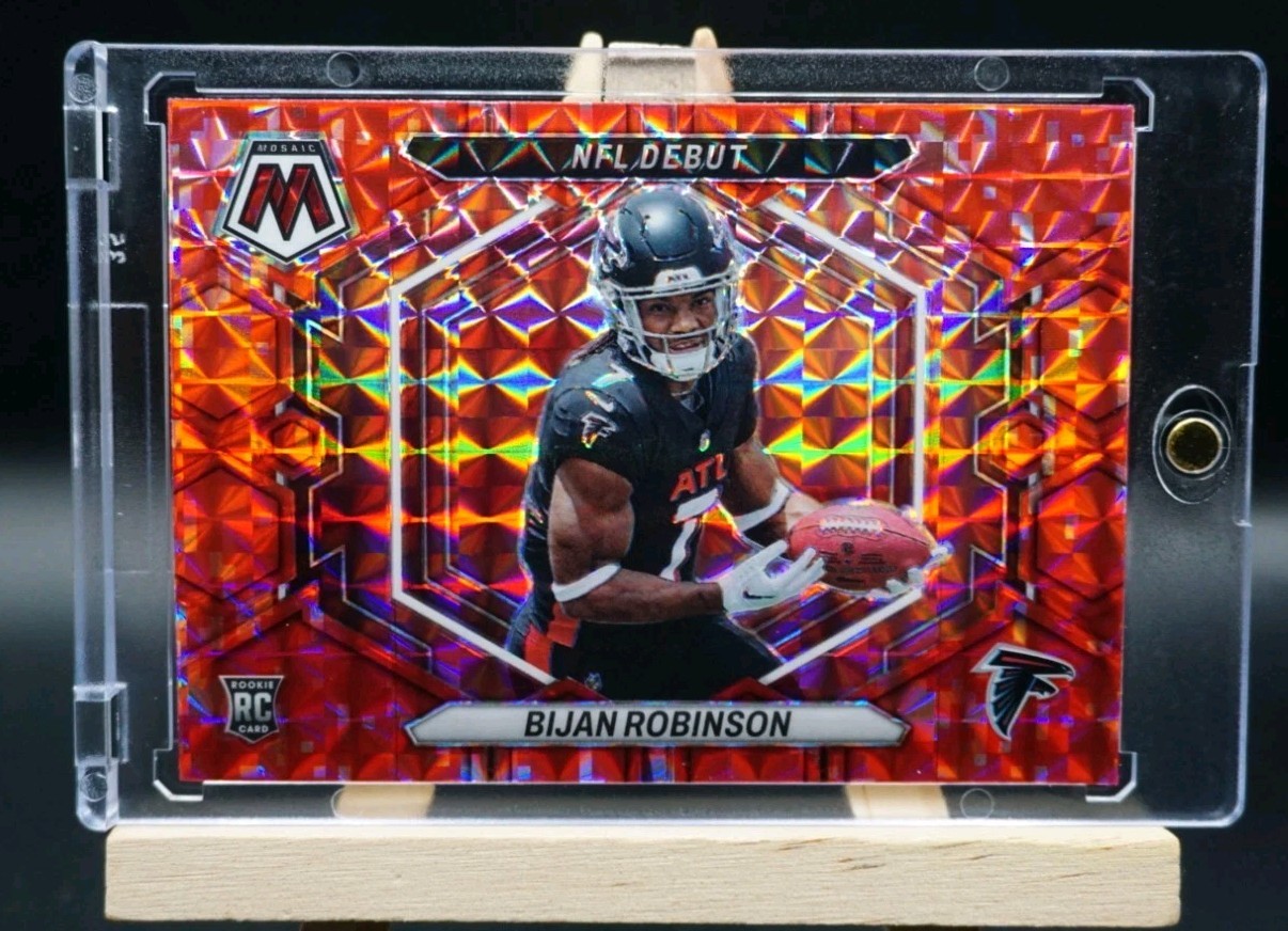 2023 Panini mosaic NFL Debut Red Mosaic Prizm Rookie Bijan Robinson #ND-9