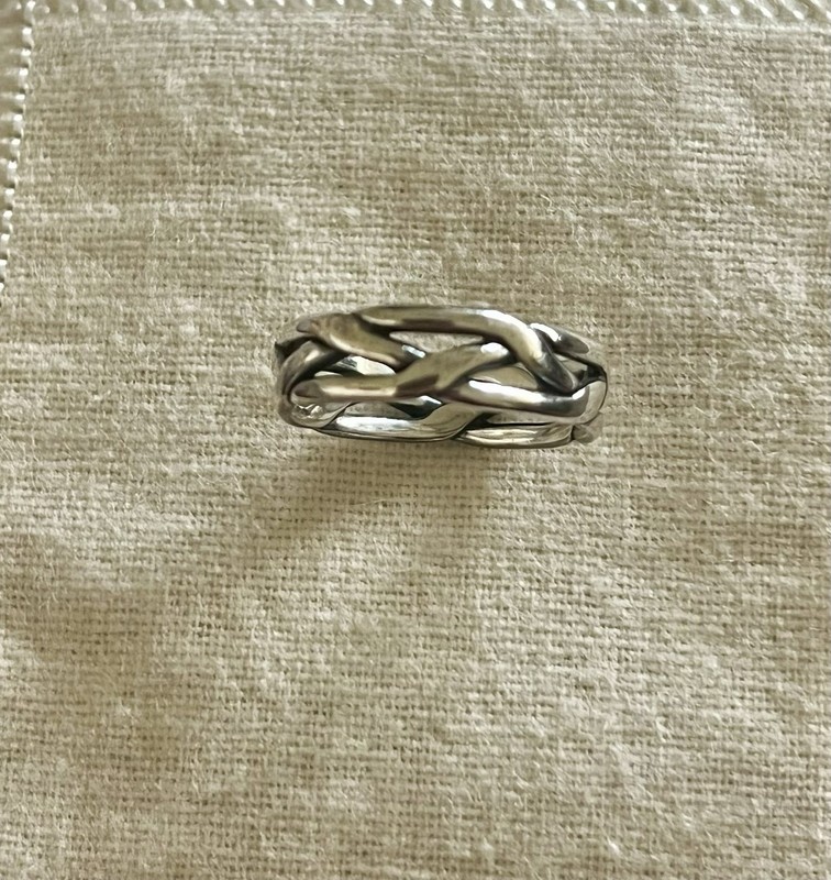 James Avery 925 Sterling Silver Braided/Woven Band Ring Size 5