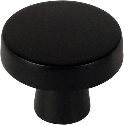 25 Pack Flat Black Round Cabinet Knobs 1-1/4'' Diameter Modern Style