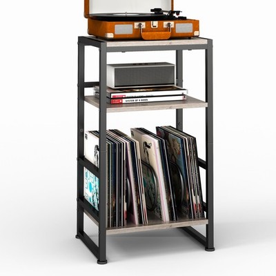Record Player Stand 3Tier Table UShaped Vinyl Storage 120 Album 28 Inch H