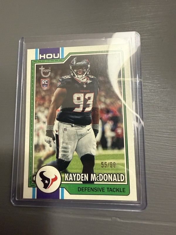 2026 Topps #364 Kayden McDonald Rookie Vintage Stock Variation #55/99 Texans NFL