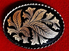 SOLID CAST BRASS WESTERN STYLE BELT BUCKLE USA MADE BEAUTIFUL!