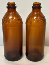Two Vintage Clorox Bleach Bottles Brown Amber...