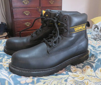 Caterpillar CAT Holton S3 Leather Black Steel Toe Safety Boots  Size 9 Wide New