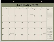 Desk Calendar 2026 - Calendar 2026-2027 from January 2026 to June 2027, 18 Mo