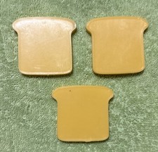 Lot Of 3 Plastic Slices Of Bread Pretend Play Fake Food Child s Toy